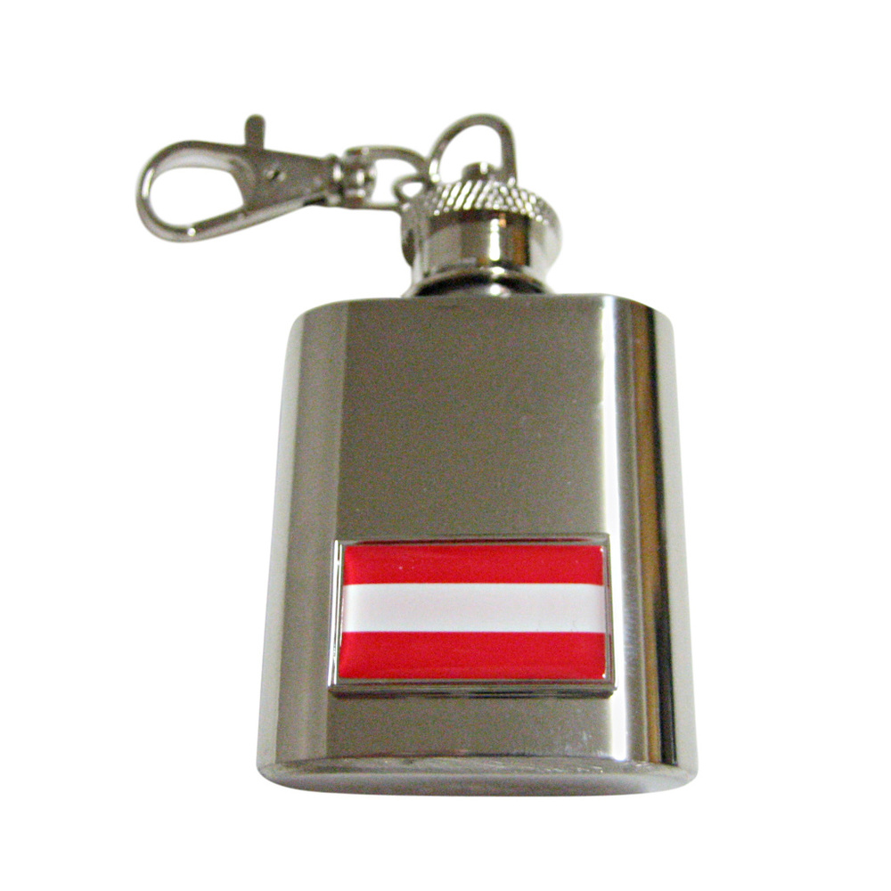 Thin Bordered Austria Flag Keychain Flask - image 1